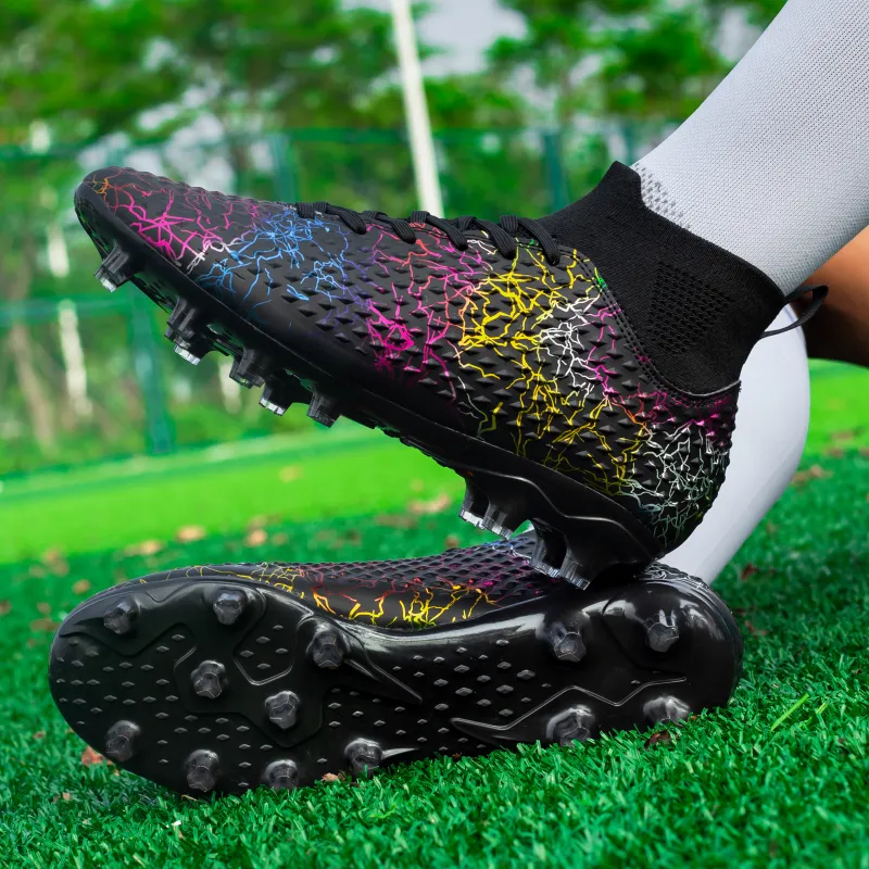 QIUTEXIONG FG Firm Ground Firm Ground, Indoor Slip Resistant Coverage Soccer Shoes Unisex-8