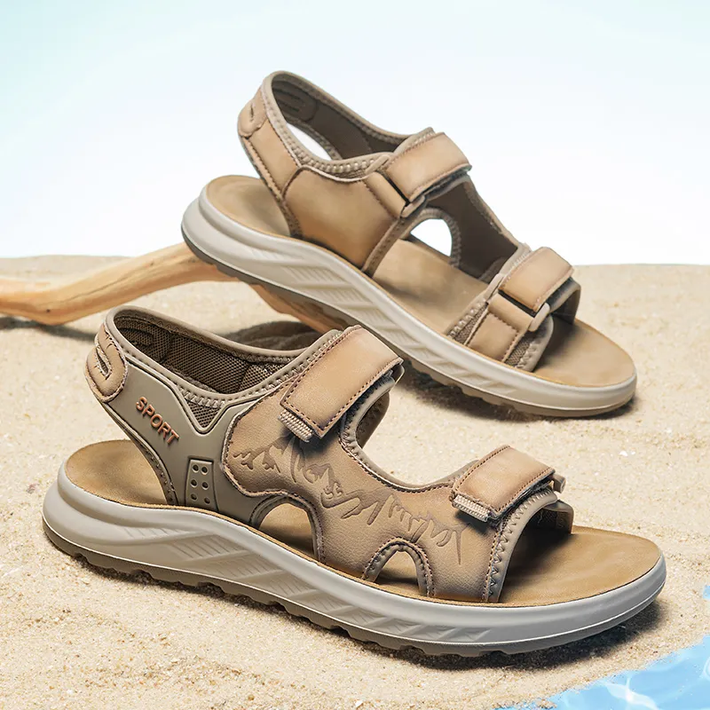 QIUTEXIONG Beach Sandals Men Sand/Gray-13