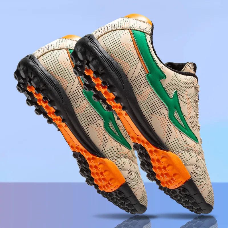 QIUTEXIONG TF Rubber Broken Studs Firm Ground Indoor Slip Resistant Coverage Soccer Shoes Unisex-25