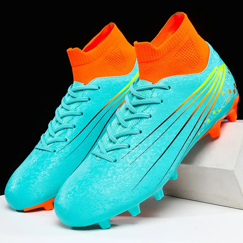 QIUTEXIONG FG Rubber Long Studs TF Rubber Broken Studs Slip Resistant Soccer Shoes Unisex-30