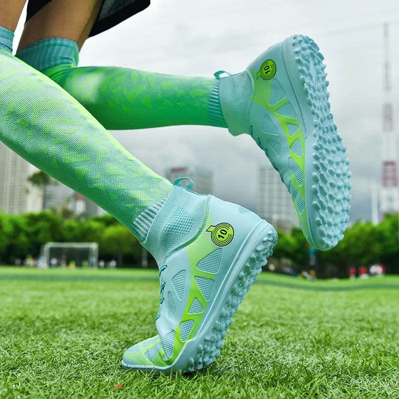 QIUTEXIONG FG Rubber Long Studs TF Rubber Broken Studs Soft Ground Firm Ground Slip Resistant Soccer Shoes Unisex-12