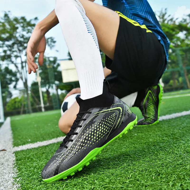QIUTEXIONG FG Rubber Long Studs TF Rubber Broken Studs Cushioning Impact Resistant Soccer Shoes Unisex-3