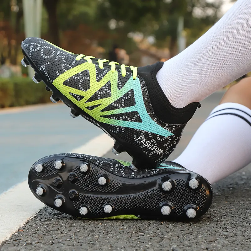 QIUTEXIONG FG Firm Ground Soft Ground, Natural Ground Support Impact Resistant Soccer Shoes Unisex-13