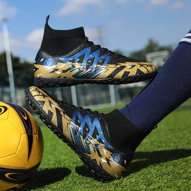 QIUTEXIONG MG Multi Ground Soft Ground, Firm Ground, Artificial Ground Slip Resistant Coverage Soccer Shoes Unisex-10