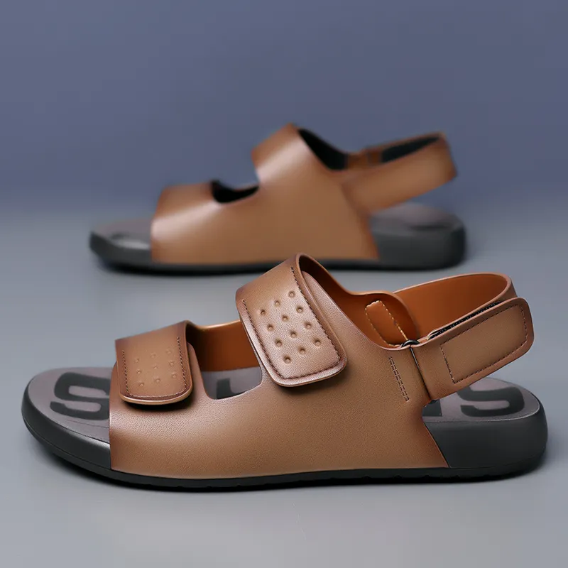QIUTEXIONG Beach Sandals Men Black/Brown-9