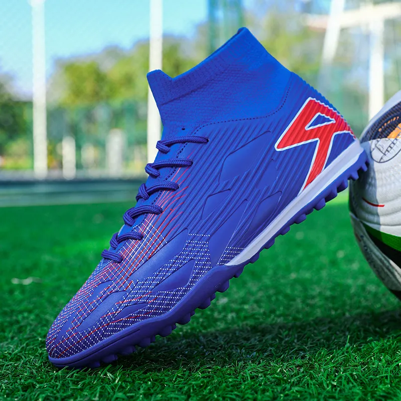 QIUTEXIONG FG Rubber Long Studs TF Rubber Broken Studs Soft Ground Firm Ground Slip Resistant Soccer Shoes Unisex-22