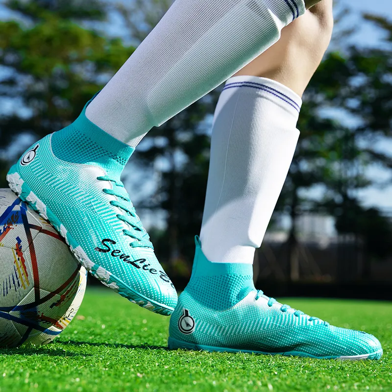 QIUTEXIONG FG Rubber Long Studs TF Rubber Broken Studs Soft Ground Firm Ground Slip Resistant Soccer Shoes Unisex-17