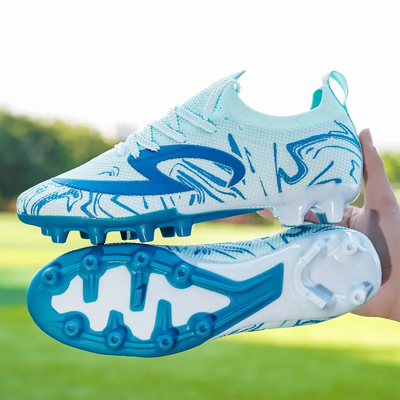 QIUTEXIONG FG Firm Ground Soft Ground, Natural Ground Support Impact Resistant Soccer Shoes Unisex-6