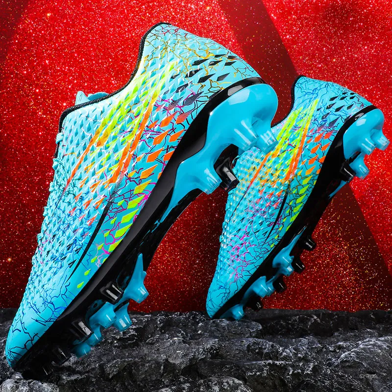 QIUTEXIONG Soccer Shoes Unisex Low Top Black/Aqua/White-7