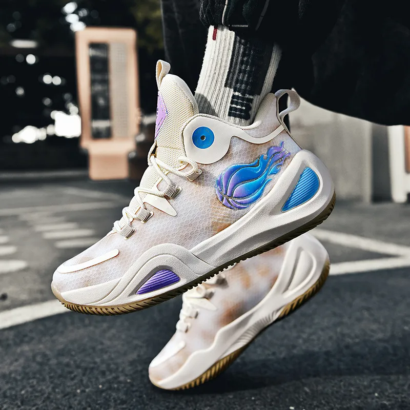 QIUTEXIONG Shock Absorbers With Slip Resistant And Abrasion Resistant Properties Mid Top Basketball Shoes Unisex-18