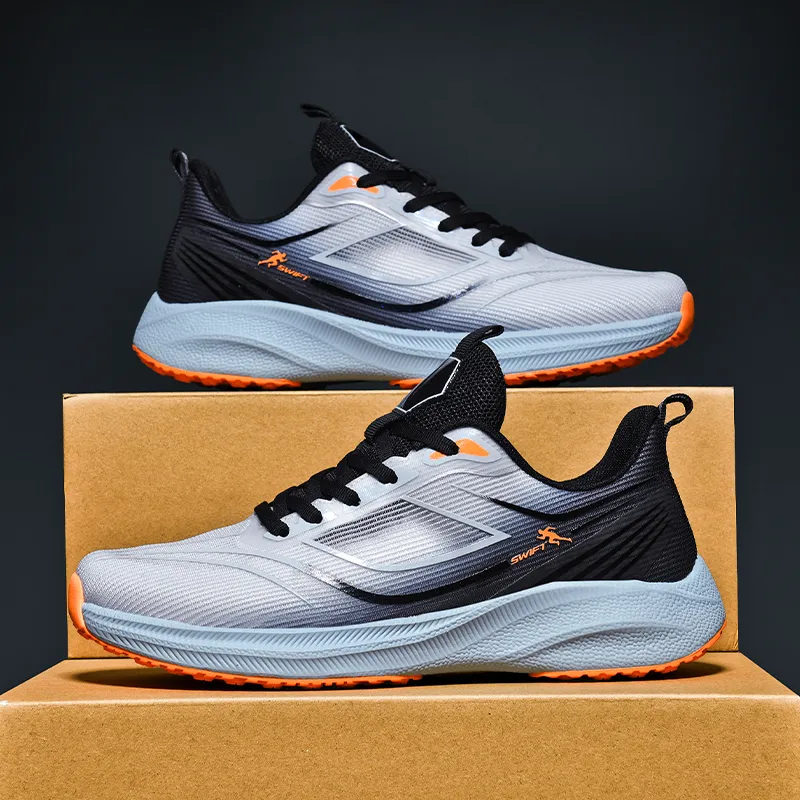 QIUTEXIONG Slip Resistant And Breathable Low Top Casual Training Running Shoes Men's-1