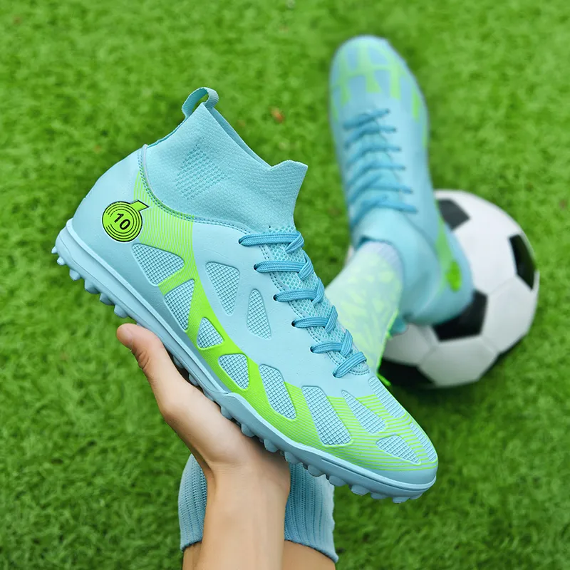 QIUTEXIONG FG Rubber Long Studs TF Rubber Broken Studs Soft Ground Firm Ground Slip Resistant Soccer Shoes Unisex-9
