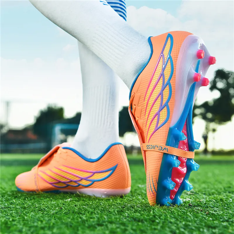 QIUTEXIONG FG Firm Ground Soft Ground, Artificial Ground, Natural Ground Slip Resistant Coverage Soccer Shoes Unisex-24