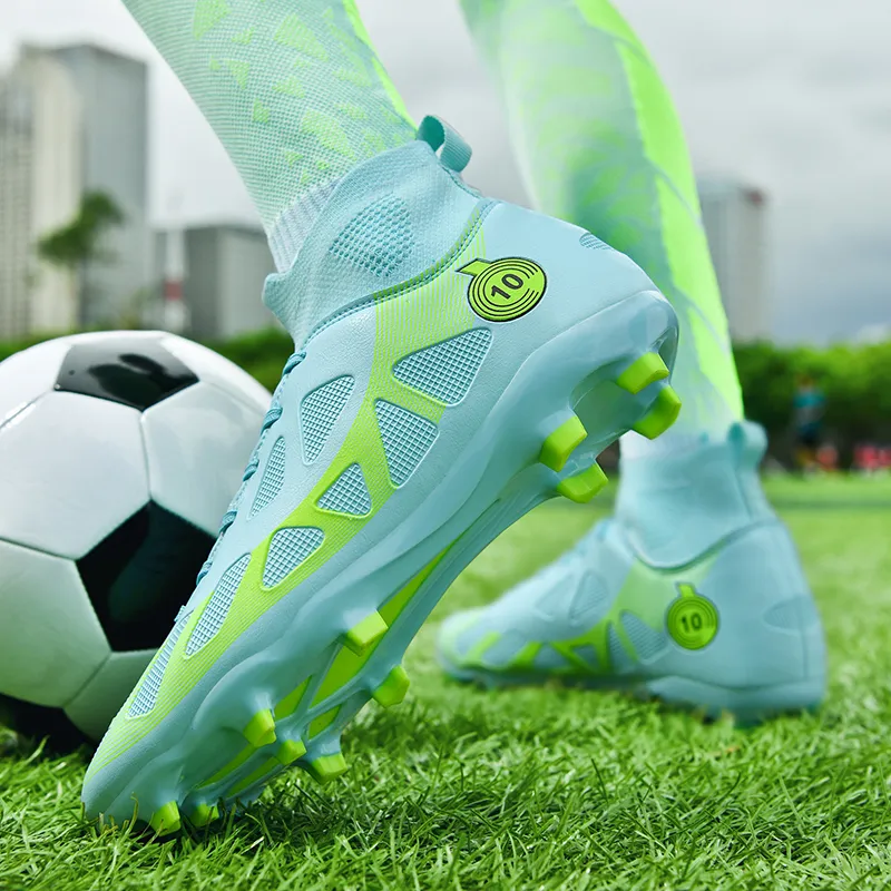 QIUTEXIONG FG Rubber Long Studs TF Rubber Broken Studs Soft Ground Firm Ground Slip Resistant Soccer Shoes Unisex-32