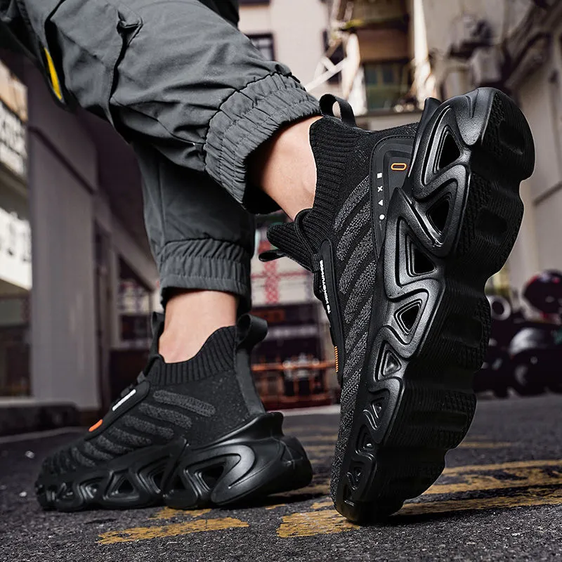 QIUTEXIONG Shock Absorbers Slip Resistant Breathable Mid Top Racing City Commute Running Shoes Men's-6