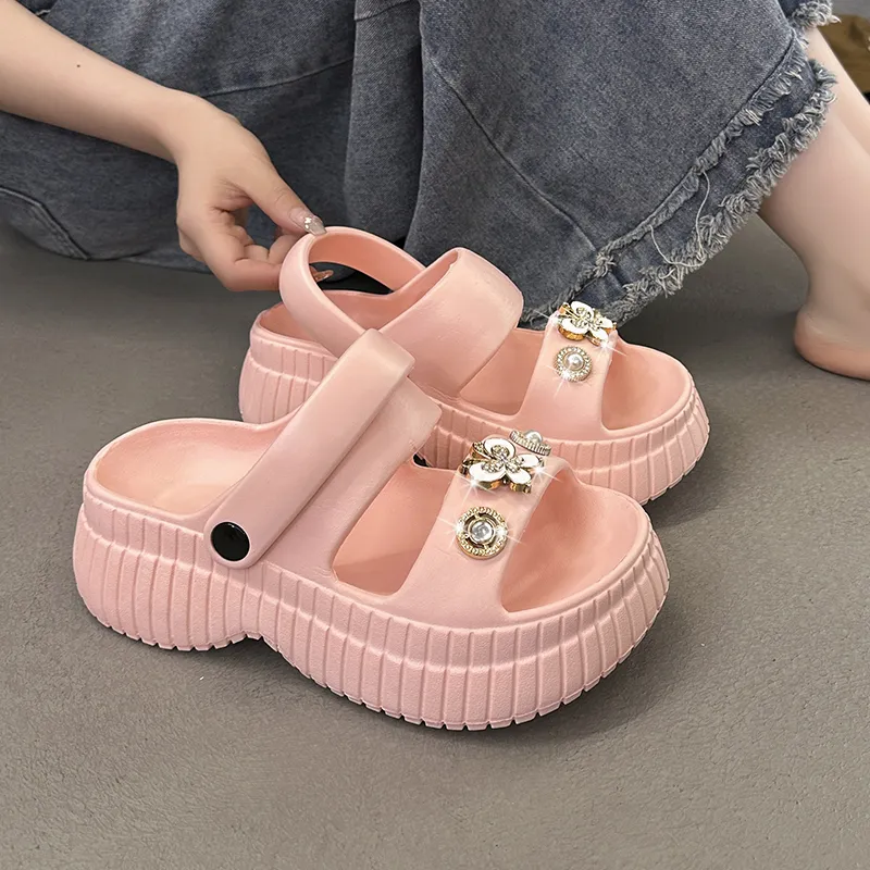 QIUTEXIONG EVA Rhinestone Slip Resistant Abrasion Resistant Slide Slippers Women's-17