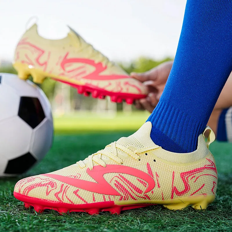 QIUTEXIONG FG Firm Ground Soft Ground, Natural Ground Support Impact Resistant Soccer Shoes Unisex-9