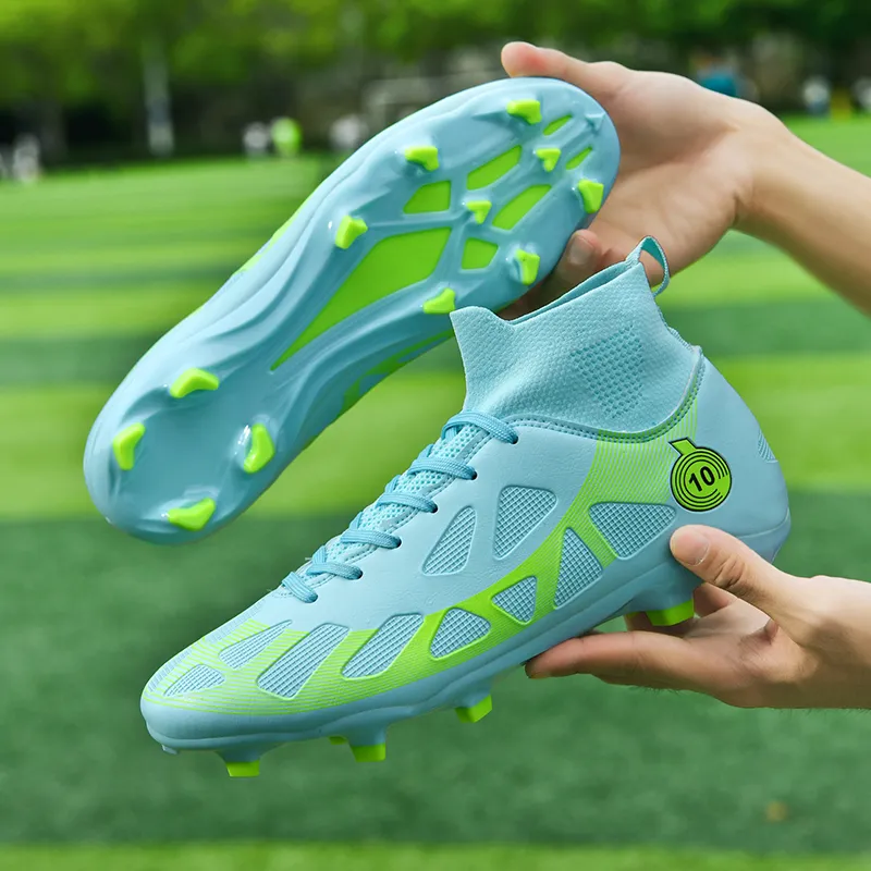 QIUTEXIONG FG Rubber Long Studs TF Rubber Broken Studs Soft Ground Firm Ground Slip Resistant Soccer Shoes Unisex-34