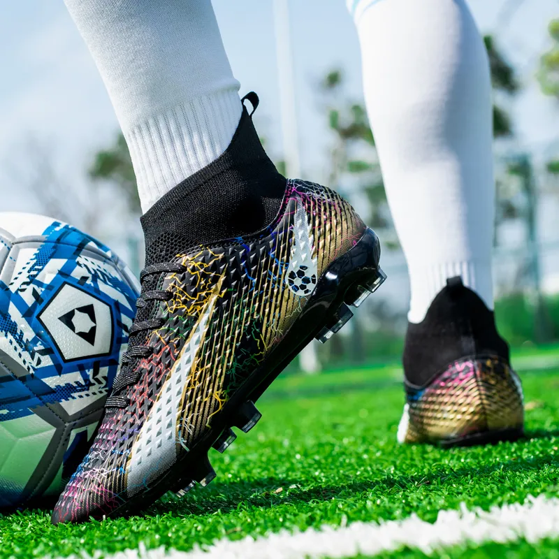 QIUTEXIONG FG Rubber Long Studs TF Rubber Broken Studs Soft Ground Firm Ground Slip Resistant Soccer Shoes Unisex-33
