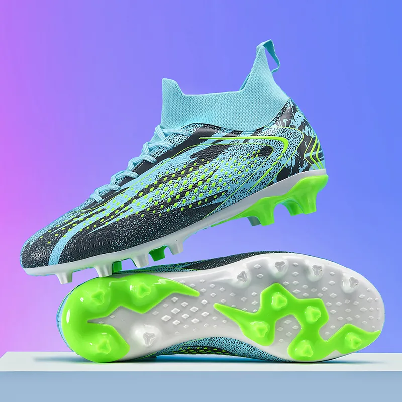QIUTEXIONG FG Rubber Long Studs TF Rubber Broken Studs Cushioning Impact Resistant Soccer Shoes Unisex-41