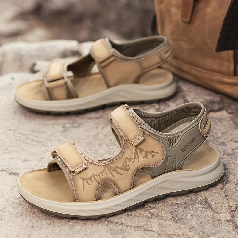 QIUTEXIONG Beach Sandals Men Sand/Gray-8