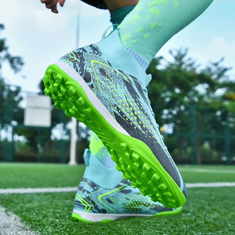 QIUTEXIONG FG Rubber Long Studs TF Rubber Broken Studs Cushioning Impact Resistant Soccer Shoes Unisex-16