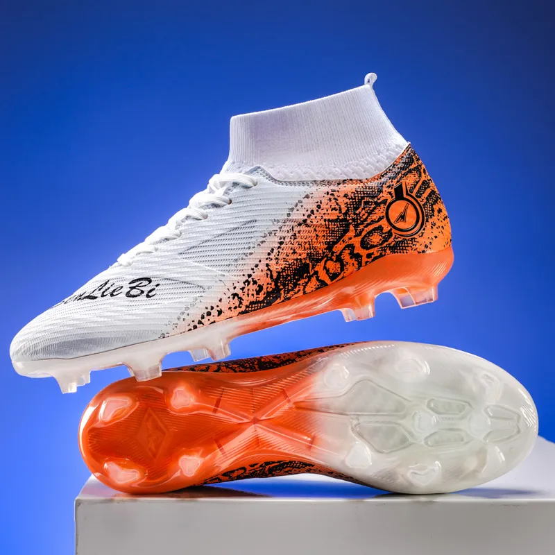 QIUTEXIONG SG Metal Long Studs Soft Ground Slip Resistant Coverage Soccer Shoes Unisex-10