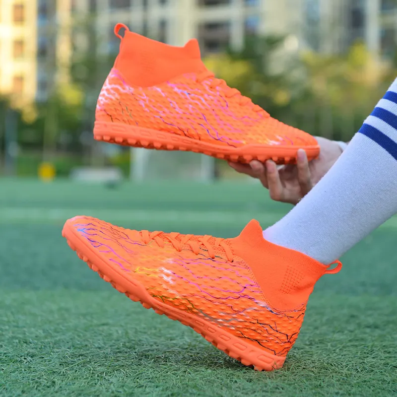 QIUTEXIONG FG Rubber Long Studs TF Rubber Broken Studs Soft Ground Firm Ground Slip Resistant Soccer Shoes Unisex-18
