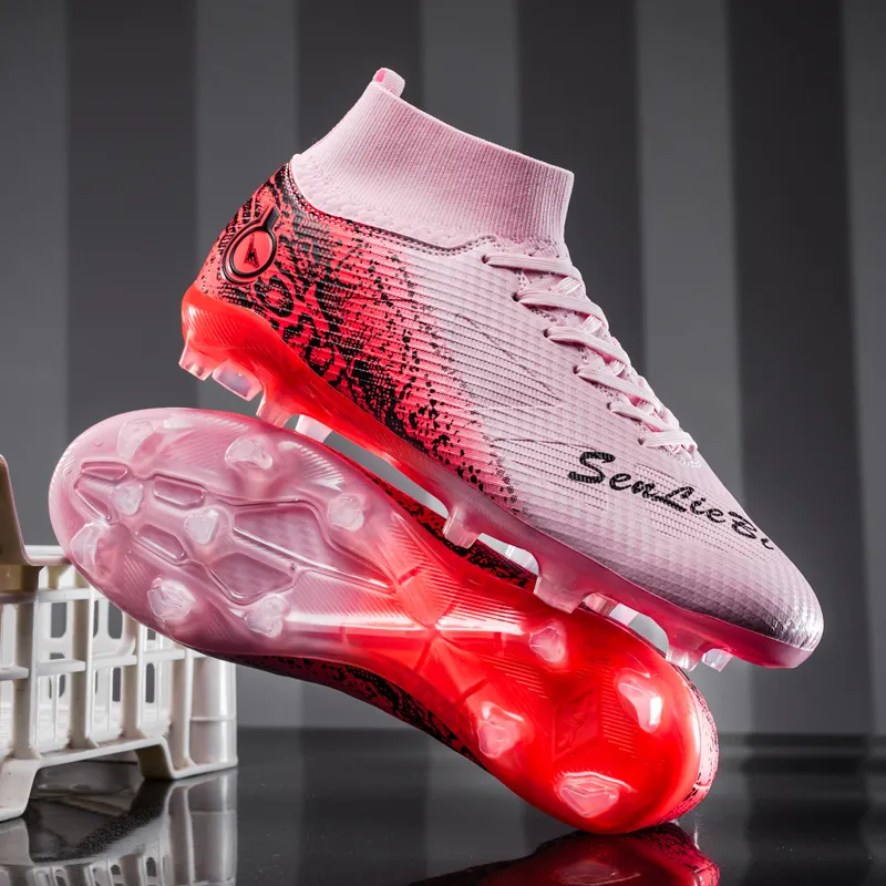 QIUTEXIONG SG Metal Long Studs Soft Ground Slip Resistant Coverage Soccer Shoes Unisex-3