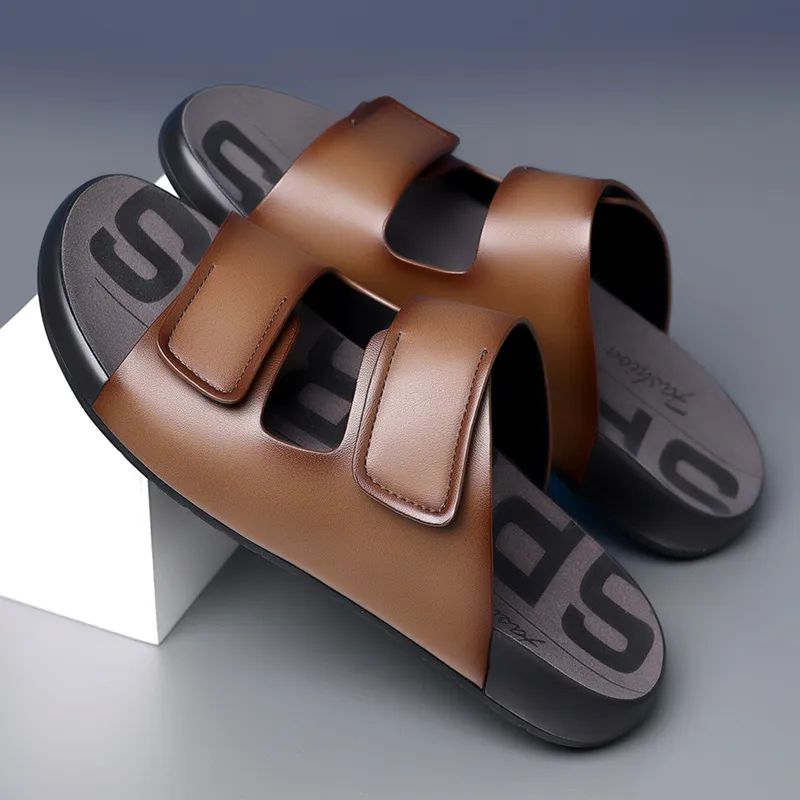 QIUTEXIONG Rubber Sole Slip Resistant Abrasion Resistant Slide Slippers Men's-10