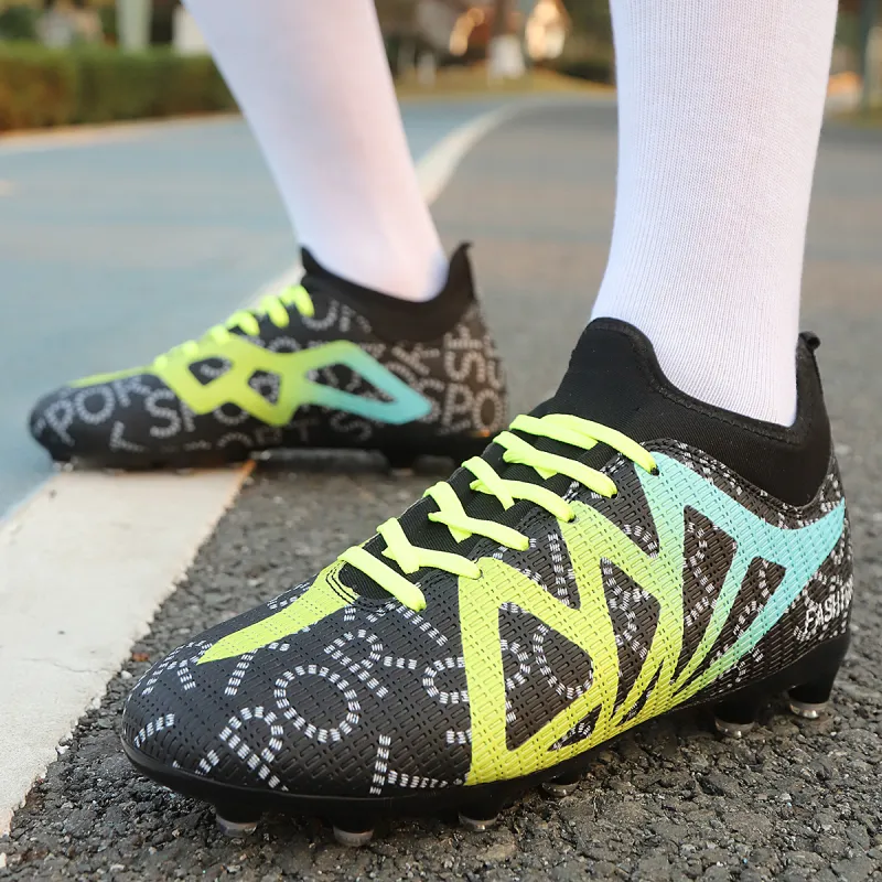 QIUTEXIONG FG Firm Ground Soft Ground, Natural Ground Support Impact Resistant Soccer Shoes Unisex-9