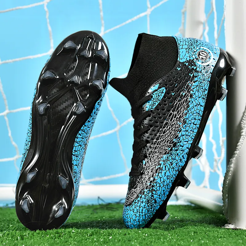 QIUTEXIONG FG Rubber Long Studs TT Rubber Broken Studs Artificial Ground Cushioning Breathable Soccer Shoes Unisex-9