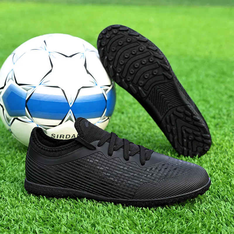 QIUTEXIONG Soccer Shoes Unisex Low Top Turf Green/Turf Black-2