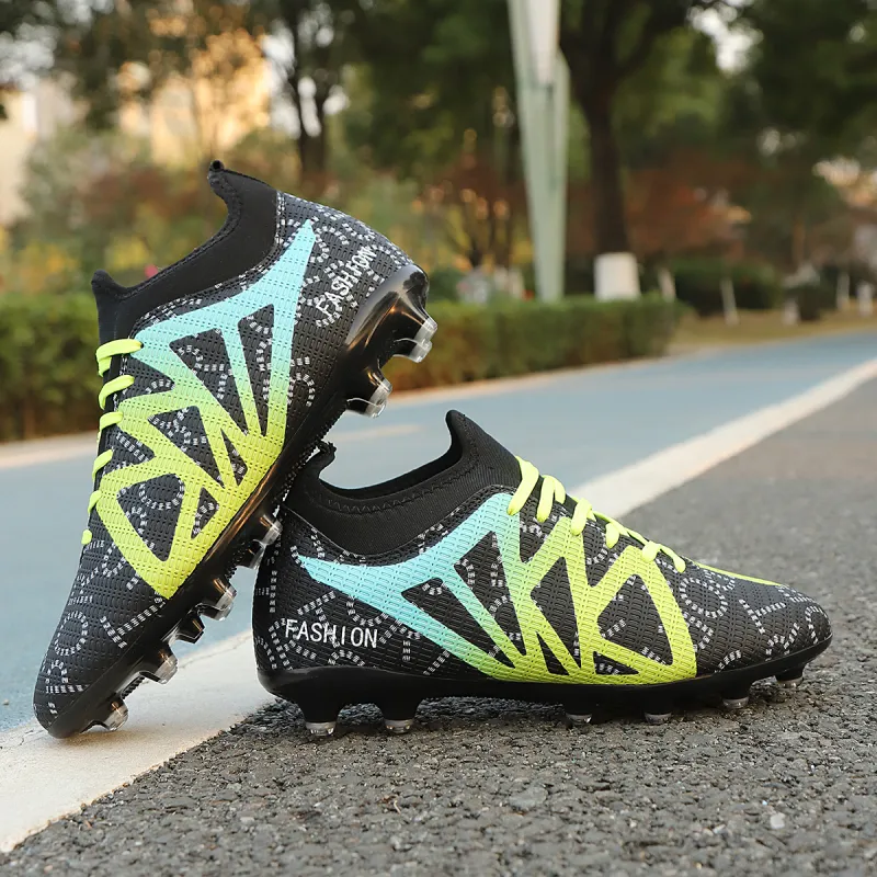 QIUTEXIONG FG Firm Ground Soft Ground, Natural Ground Support Impact Resistant Soccer Shoes Unisex-8