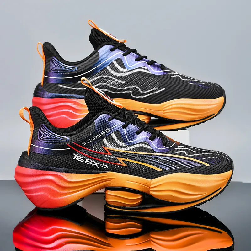 QIUTEXIONG Shock Absorbers Slip Resistant Breathable Low Top Casual Marathon Training Sprint Running Shoes Men's-2