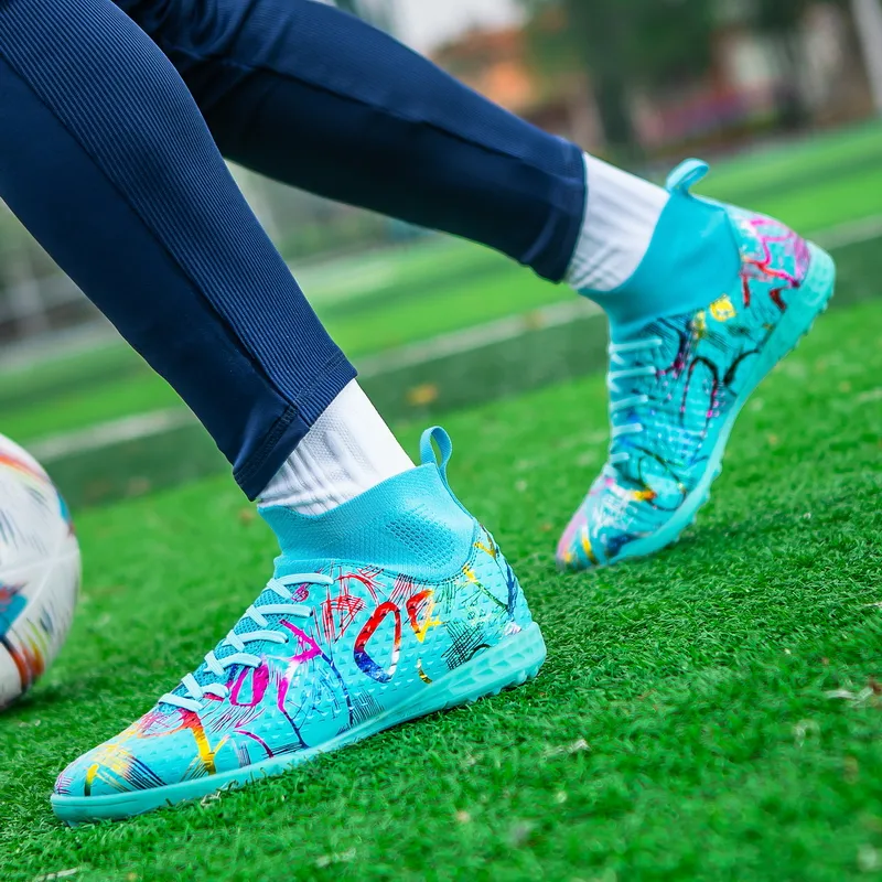 QIUTEXIONG FG Rubber Long Studs TF Rubber Broken Studs Soft Ground Firm Ground Balance Soccer Shoes Unisex-10