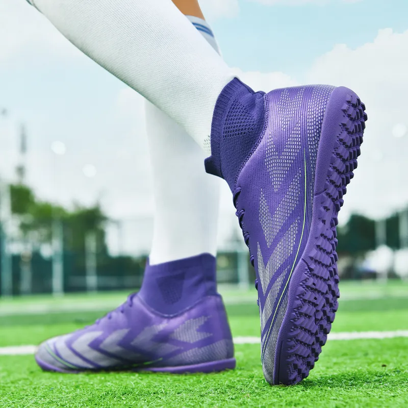 QIUTEXIONG FG Rubber Long Studs TF Rubber Broken Studs Cushioning Support Impact Resistant Soccer Shoes Unisex-16