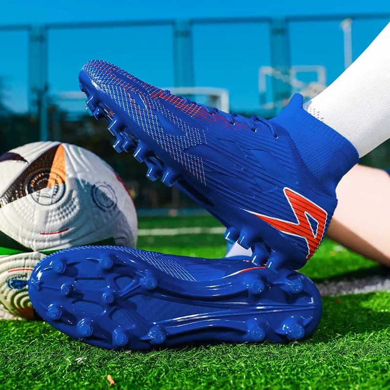 QIUTEXIONG FG Rubber Long Studs TF Rubber Broken Studs Soft Ground Firm Ground Slip Resistant Soccer Shoes Unisex-52