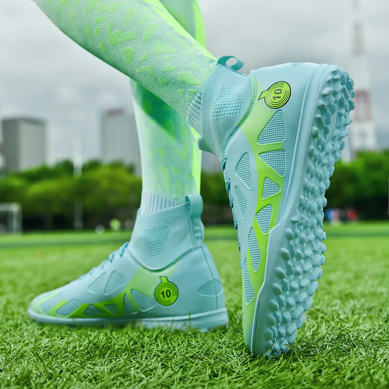 QIUTEXIONG FG Rubber Long Studs TF Rubber Broken Studs Soft Ground Firm Ground Slip Resistant Soccer Shoes Unisex-10