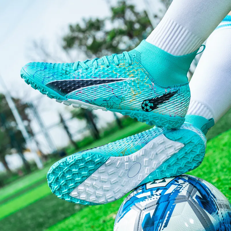 QIUTEXIONG FG Rubber Long Studs TF Rubber Broken Studs Soft Ground Firm Ground Slip Resistant Soccer Shoes Unisex-19