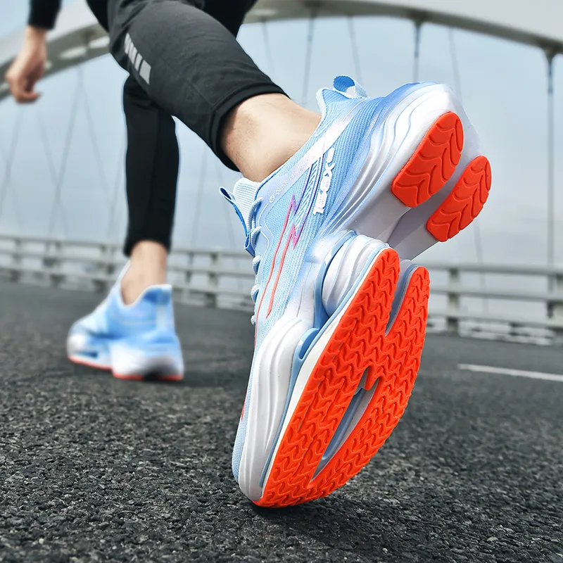 QIUTEXIONG Shock Absorbers Slip Resistant Breathable Low Top Casual Marathon Training Sprint Running Shoes Men's-13