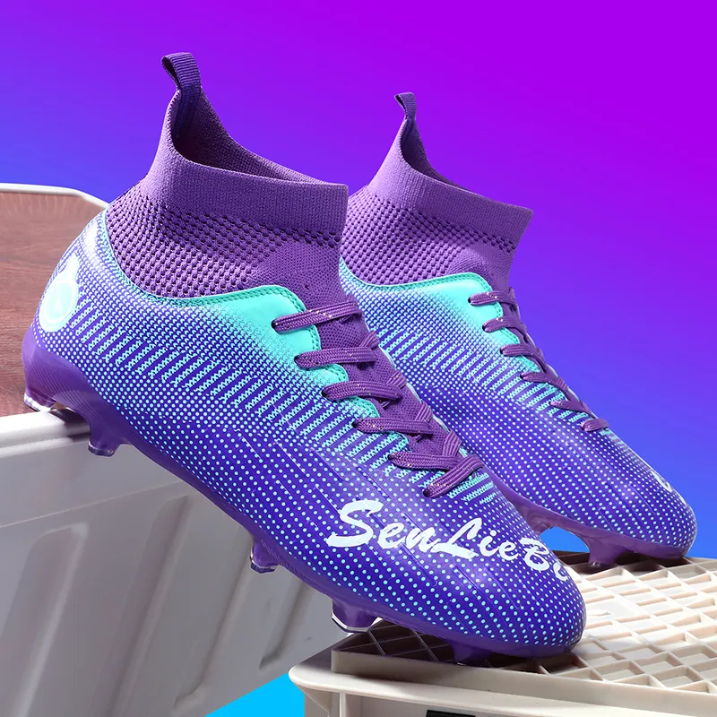 QIUTEXIONG FG Rubber Long Studs TF Rubber Broken Studs Soft Ground Firm Ground Slip Resistant Soccer Shoes Unisex-31