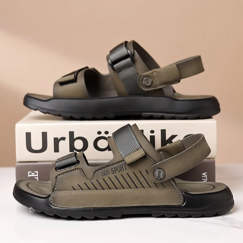 QIUTEXIONG Beach Sandals Men Yellow/Khaki-1