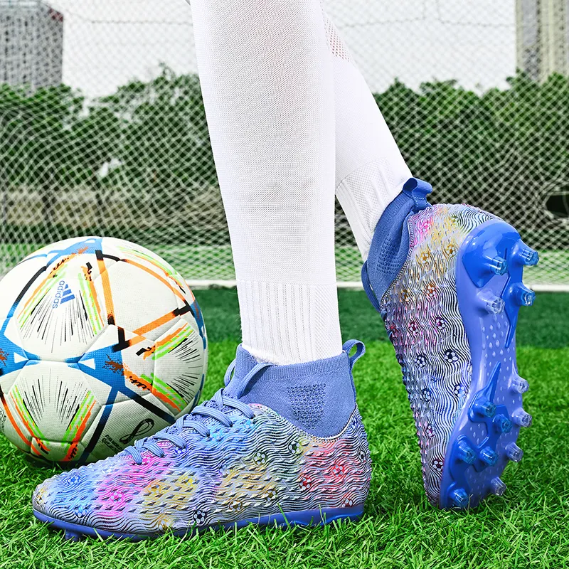 QIUTEXIONG Soft Ground, Natural Ground Cushioning Slip Resistant Waterproof Soccer Shoes Unisex-4