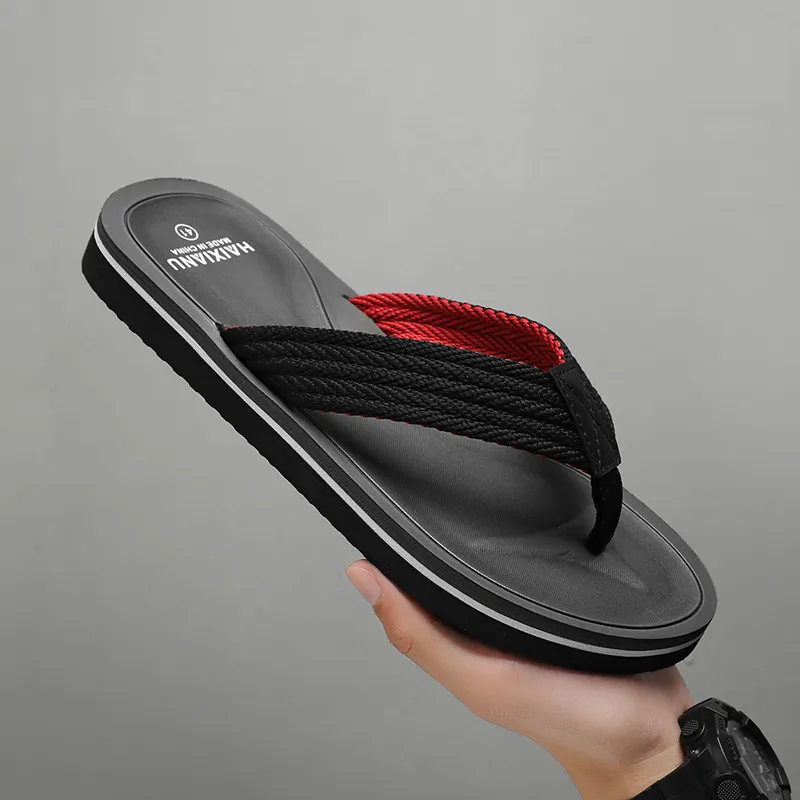 QIUTEXIONG Rubber Sole EVA Abrasion Resistant Slip Resistant Flip Flops Men's-4