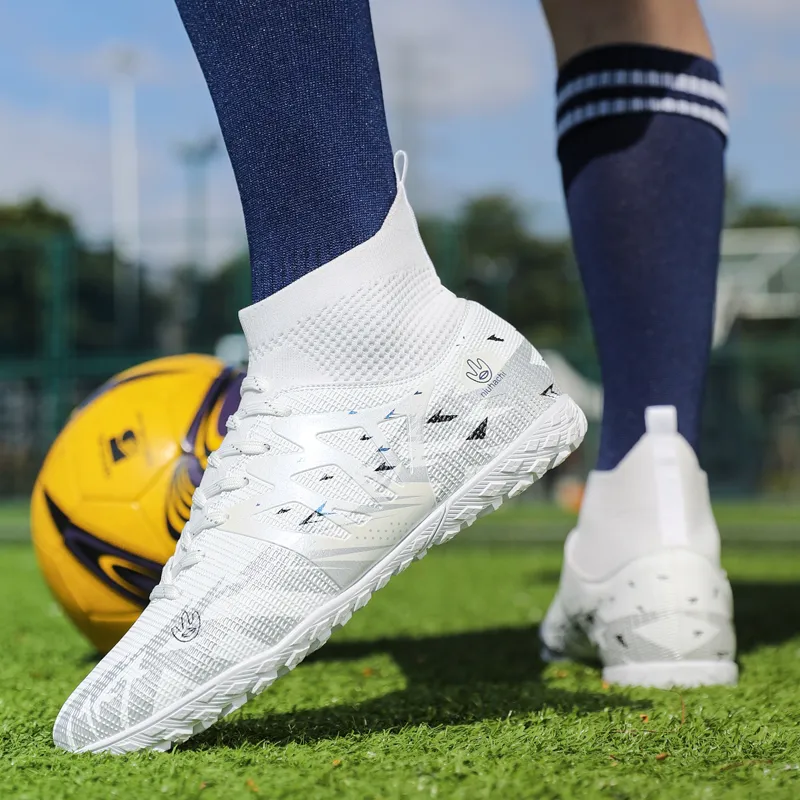 QIUTEXIONG MG Multi Ground Soft Ground, Firm Ground, Artificial Ground Slip Resistant Coverage Soccer Shoes Unisex-18