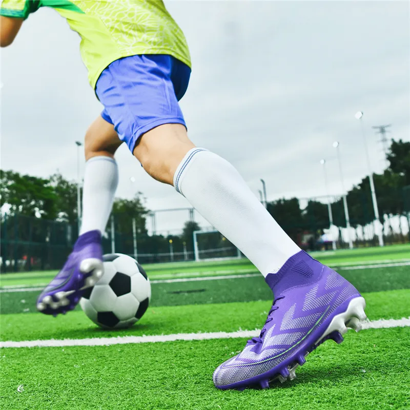 QIUTEXIONG FG Rubber Long Studs TF Rubber Broken Studs Cushioning Support Impact Resistant Soccer Shoes Unisex-34