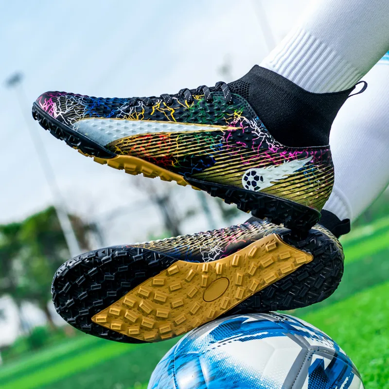 QIUTEXIONG FG Rubber Long Studs TF Rubber Broken Studs Soft Ground Firm Ground Slip Resistant Soccer Shoes Unisex-12