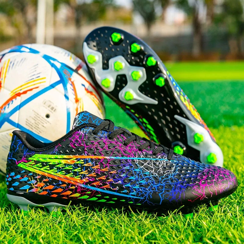 QIUTEXIONG Soccer Shoes Unisex Low Top Black/Aqua/White-1