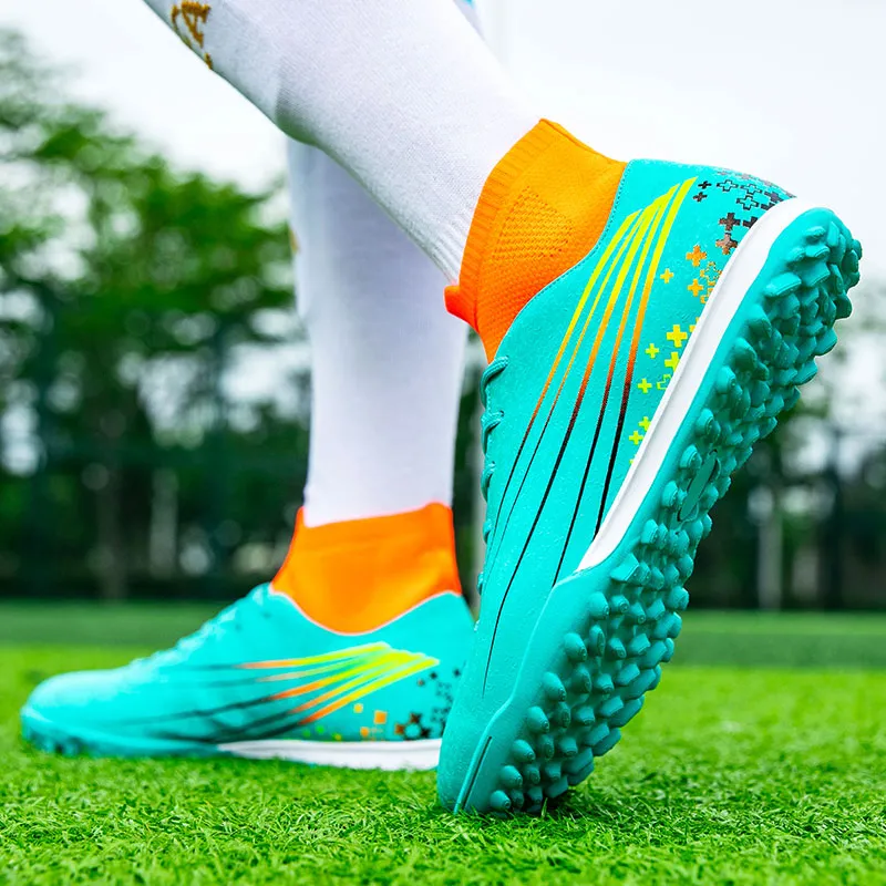 QIUTEXIONG FG Rubber Long Studs TF Rubber Broken Studs Slip Resistant Soccer Shoes Unisex-11
